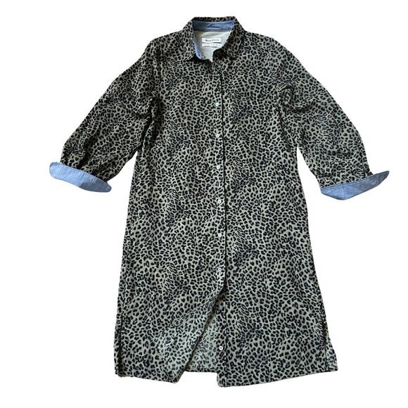 Tommy Bahama XS Shirt Dress | Leopard Corduroy, Cotton Belted Pockets Safari New - Picture 2 of 10